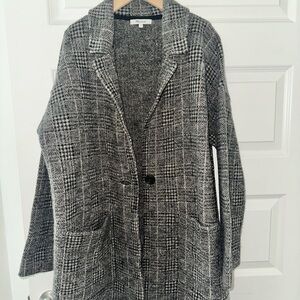 Madewell Black and White Plaid Blazer